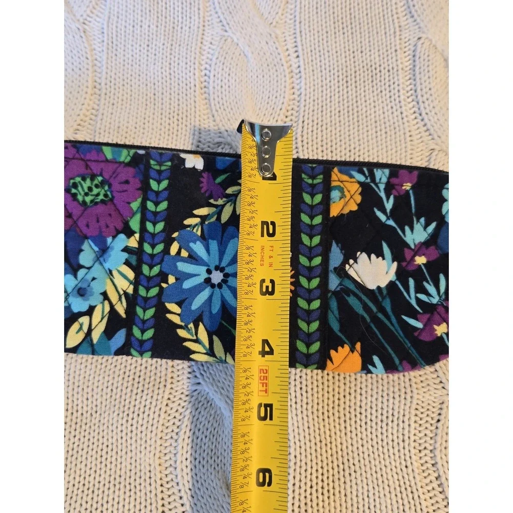 Vera Bradley Quilted Zip Eyeglass Sunglasses Case Pouch Retired Blue Floral 9